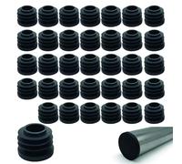 UZYXC 40 Tappi Rotondi Neri per Tubi, Coperture per Tubi in Plastica di Alta Qualità, Tappi a Lamelle con Cappucci Protettivi per Sedie, Divani, Tavoli, Scaffali 20 Mm Od (0,79 Pollici)