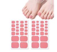 UZYXC 44 Adesive Unghie Piedi in Gel UV, Copertura Completa Semi-Permanent - Smalto Rosa Perla Lucido per Donne, Con 17 Misure Diverse, Autoadesive per Toenails, Effetto Naturale con Perle Luccicanti