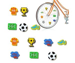 UZYXC Accessori Bici Bambini Riflettori Raggi - Set da 12 Pezzi Design Alien e Calcio Occhio di Gatto Riflettente, Decorazione Montaggio Facile per Ragazzi Ragazze, Sicurezza nell'Oscurità
