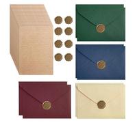 UZYXC Confezione Da 16 Carte Da Lettere & 12 Buste - Carta Vintage Rigata, Buste Abbinate Incluse, Ideale Per Corrispondenza Personale, Lettere E Scrapbooking, Design Elegante