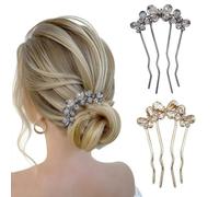 UZYXC Set di 2 Pince à Chignon Papillon - Broche Cheveux 4 Dents per Coiffures Variées, Comode e Leggero