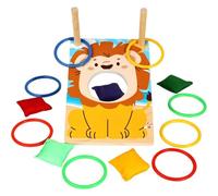 Uzztfa 2 in 1 Bean Bags Toss Game Animal Cornhole Bean Bags Ring Toss Game Kids Cornhole Games Set Party Carnival Games Toys Gifts