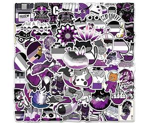 Uzztfa 50 Adesivi per Orgoglio Asessuale LGBT Non Sessuali, Adesivi in Vinile Impermeabili per Bottiglie d'Acqua, Laptop, Telefono, Scrapbooking, Bagagli