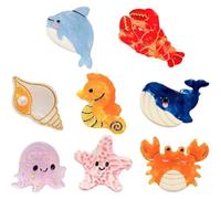 Uzztfa 8 Pezzi di Fermagli per a Forma di Animali Marini, Piccoli per Donne E Ragazze, Mini Fermagli per a Forma di Animali Marini, Accessori per per Donne E Ragazze