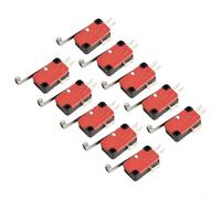 V-156-1C25 SPDT finecorsa con attuatore a rullo lungo per stampanti 3D - Interruttore di controllo industriale, alloggiamento in metallo, confezione da 10, compatibile con fai da te e professionale