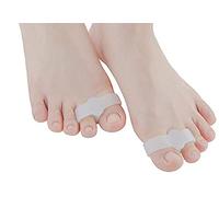V&AMYA 2 pezzi in gel al silicone bianco, protettore alluce valgo, tutore per dita dei piedi, separa dita, correttore dita a martello, protezione borsite