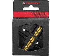 V-brakeshoes, symetric, 70 mm, black/yellow, with bolt w/thread and fixing parts, 1 pair on PROMAX eurohole-card