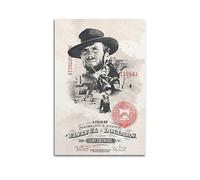 V BY N Sergio Leone - Poster in tela con stampa "Spaghetti" della trilogia occidentale (1), stile vintage, decorazione per camera da letto, 60 x 90 cm, senza cornice