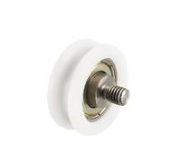 V Groove Threaded Rod Track Guide Bearing Pulley Wheel White 30x11mm 4pcs