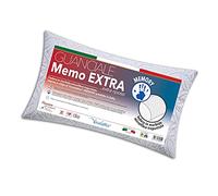 V.I.P. Cuscino Fiocchi di Memory, Bianco, Guanciale Saponetta 45 x 75 cm, Fodera in Poliestere Trapuntata, Altamente Traspirante Morbido, Made in Italy