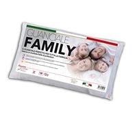 V.I.P. VERY IMPORTANT PILLOW Cuscino FAMILY con falda cardata in fibra 100% fiocco poliestere, 45x75, Media Altezza, ideale per tutta la famiglia, Bianco, Media Altezza, 100% Poliestere