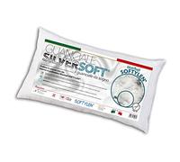 V.I.P. VERY IMPORTANT PILLOW Cuscino SILVERSOFT sfoderabile con zip, imbottitura in fiber ball “SOFTYLEN, Anallergico, Lavabile, 50x80, Bianco, Federa 100% cotone