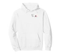 V Iniziale Cuore Monogramma Regalo Felpa con Cappuccio