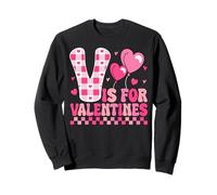 V Is for Valentines Cute Heart Alphabet Love Theme Felpa