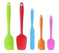 V-Kitpater Spatola Silicone Cucina, Leccapentole Silicone, Resistente al Calore Spatola di Gomma Raschietto Antiaderente, Utensili da Cucina per Cuocere e Cucinare, 5 Pezzi, Multicolore