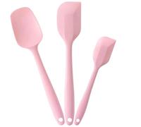 V-Kitpater Spatola Silicone Cucina, Leccapentole Silicone, Resistente al Calore Spatola di Gomma Raschietto Antiaderente, Utensili da Cucina per Cuocere e Cucinare, 3 Pezzi, Rosa