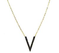 V Lettera TRIENGLE Triangle Stone Nero Geometrico PENDANTE NEQUAZE di Dichiarazione Collana Gioielli Feste per Donne 925 Argento