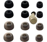 V-MOTA Auricolari in silicone, ricambio per cuffie Jabra Elite Series 2/3/65t/75t/7 Pro, Active 65T ANG 75T, 2 set L/M/S, nero (nero + grigio)