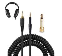 V-MOTA Cavo di prolunga a spirale a molla con adattatore da 6,35 mm per cuffie Sennheiser HD599 HD598 HD518 HD558 HD579 HD569, 10 piedi