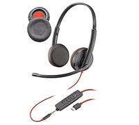 V-MOTA Cuscinetti auricolari compatibili con Plantronics Blackwire 3215,3225 USB 209747-101 Headse, BW3215 BW3225, cuscini di ricambio sostituiti (1 paio) (marrone in pelle)