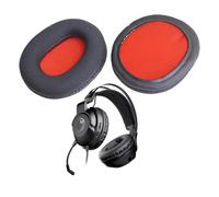 V-MOTA Cuscinetti auricolari di ricambio per cuffie da gioco Roccat ELO X, ELO 7.1 Air, ELO 7.1 USB, Khan Pro, Khan Aimo 7.1 (rete nera rossa, spessore 20 mm)