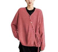 V Neck Sweaters for Women Wrap Cardigan Ballet Cozy Chunky Pullover Sweater Fall Oversized Button Outerwear 2025