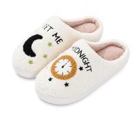 V OPXIN Pantofole da donna e da uomo, carine, comode, in peluche, calde e senza lacci, per interni ed esterni, motivo: fragola, fungo, occhi malvagi, amore e cuore