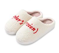 V OPXIN Pantofole da donna e da uomo, carine, comode, in peluche, calde e senza lacci, per interni ed esterni, motivo: fragola, fungo, occhi malvagi, amore e cuore
