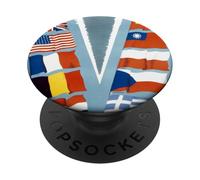 "V" per la vittoria nelle bandiere alleate (1942-1945) PopSockets PopGrip Adesivo