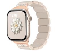 V.R.HOPE Cinturino leggero e alla moda, in resina, compatibile con Apple Watch Series 7/8/9/SE/10/46 mm, 45 mm, 44 mm, 42 mm, per Apple Watch Ultra 49 mm, serie 6/5/4/3/2/1, colore farina d'avena, S)