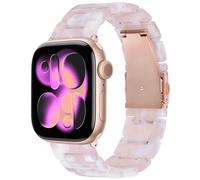 V.R.HOPE Cinturino moderno e leggero in resina compatibile con cinturini Apple Watch da 40 mm, 42 mm, 41 mm, 38 mm, unisex, per iWatch serie SE 11, 10, 9, 8, 7, 6, 5, 4, 3, 2, 1, rosa floreale, oro