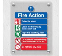 V Safety 5 Point Fire Action Notice/Do Not Take Risks - 300 x 400 mm - Cartello di sicurezza in plexiglas acrilico trasparente