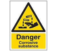 V Safety 6A035AN-S'Danger Corrosive Substance', verticale, 150 mm x 200 mm (confezione da 3)