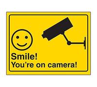 V Safety 6E067BA-RY You're on Camera Sign-300 mm x 200 mm-Plastica Rigida, Nero, 300mm x 200mm