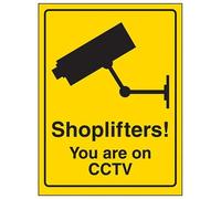 V Safety 6E071AN-RY Shoplifters You Are on CCTV Sign-150 mm x 200 mm-plastica Rigida, Nero, 150mm x 200mm
