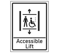 V Safety Accessible Lift 150 x 200 mm - 2 mm cartello di sicurezza in plastica rigida