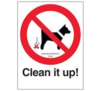 V Safety Clean It Up! - Maximum Penalty £500 200 x 300 mm - vinile autoadesivo - segnale di sicurezza effetto alluminio