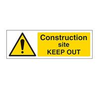 V Safety Construction Site Keep Out - Paesaggio 300 x 100 mm - 2 mm cartello di sicurezza in plastica rigida super resistente