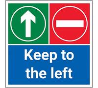 V Safety CV286BB-S Vsafety Keep To The Left-Adesivo in Vinile, 300 x 300 mm, 300x300mm
