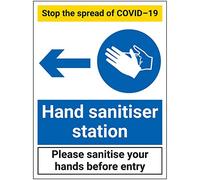 V Safety CV289BC-S Vsafety Stop The Spread-Sanitizzatore a Mano sinistra-300 x 400 mm-Vinile Autoadesivo, 300x400mm