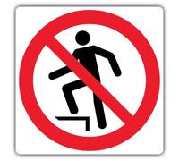 V Safety Do Not Step Sign - 80 x 80 mm - vinile autoadesivo - Segnaletica di divieto - Made in Britain