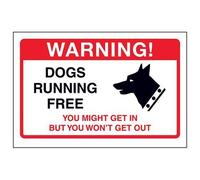 V Safety DP006AR-R Cani Che corrono Liberi, potresti Entrare … Segno, 200MM X 150MM