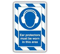 V Safety Ear Protectors Must Be Worn In This Area - ExtraViz 250 x 350 mm