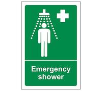 V Safety Emergency Shower - Ritratto 100 x 150 mm - 2 mm super resistente plastica rigida segnale di sicurezza