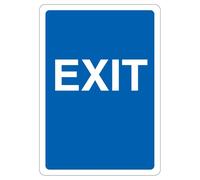 V Safety Exit - Blu 210 x 297 mm (A4) - 1 mm plastica rigida segnale di sicurezza