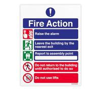 V Safety Fire Action - Cartello di sicurezza con scritta "Do Not Use Lifts", 150 x 200 mm, vinile monomerico autoadesivo