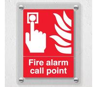 V Safety Fire Alarm Call Point - verticale - 150 x 200 mm - acrilico Perspex fuso chiaro segnale di sicurezza