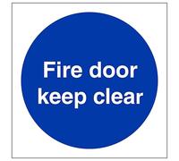 V Safety Fire Door Keep Clear 100 x 100 mm - 2 mm cartello di sicurezza in plastica rigida