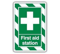V Safety First Aid Station - ExtraViz 250 x 350 mm - Cartello di sicurezza autoadesivo in vinile