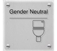 V Safety Gender Neutral Toilet - Icon Left - 150 x 150 mm - acrilico perspex fuso chiaro segnale di sicurezza